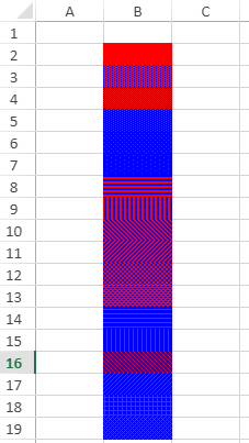 An example for pattern fill in cells